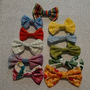 Set of handmade clip on hair bows